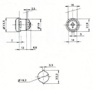 SERRURE BATTEUSE 165CHE L18.8/D19. 2 CLES