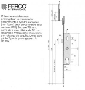 Cremone FERCO GU 5.28 AXE 28mm 